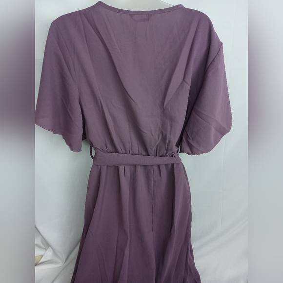 NWT BLOOM CHIC Elegant Mauve purple holiday christmas party Wrap‎ Dress (#1,552) - Picture 7 of 10